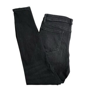 Athleta Sculptek Womens 8 Jeans Faded Black Mid Rise Zip Ankle Skinny Jeans‎